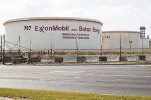 ExxonMobil refinery on the Mississippi River in Baton Rouge. Photo by Monique Verdin, courtesy of the Louisiana Bucket Brigade