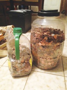 Xavier grad is collecting pennies to get her where she needs to be.