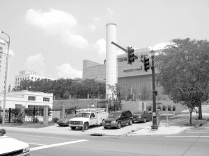 A 100-foot water tower on Lafayette Street in Baton Rouge, listed on the National Register of Historic Places.  Courtesy of UrbanPlanet.org