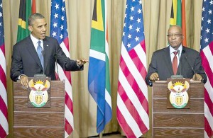 President Barack Obama last year with President Jacob Zuma of South Africa. Leaders of 45 African countries will meet in Washington, D.C., beginning August 4.