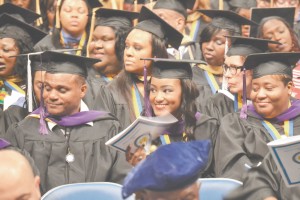 Pictured above are members of Southern University at New Orleans’ 2015 graduating class. Commencement exercises were held on May 9.