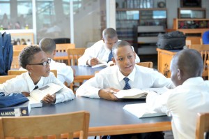 Cornelius Clay, Jordan Johnson and Bobby Barnes are among the first students of St. Mary’s Male Academy which opened its doors this school term.