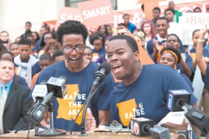 Dante Hills and Shawn Kelly, both of whom are Louisiana Youth Justice Coalition members and interns at the Louisiana Center for Children's Rights.