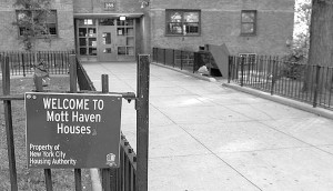 The Mott Haven Houses in New York City. More than 10,000 units managed by the city's housing authority are occupied by residents whose earnings exceed eligibility limits.