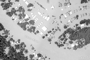 Aerial photo of the flooding along the Amite River in Louisiana via NASA