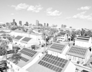 Rooftop solar installations at River Garden Apartments in New Orleans