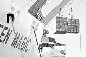 poultry being loaded onto a ship by New Orleans Storage