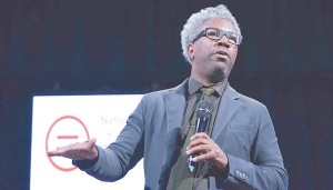 Cornell Belcher, the CEO of Brilliant Corners Research, presented a new study on Black voters to members of the Congressional Black Caucus. This photo was taken during the National Urban League 3rd annual urban ideas forum.