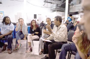 Louisiana's Power Coalition for Equity and Justice, members of which are seen meeting here, is among the next generation of voter mobilization groups working in Southern states. (Photo courtesy of the Power Coalition for Equity and Justice via Facing South)