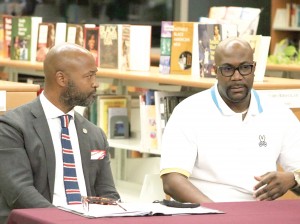 New Orleans District Attorney Jason Williams and Philonise Floyd, brother of George Floyd at InspireNOLA community forum recently.