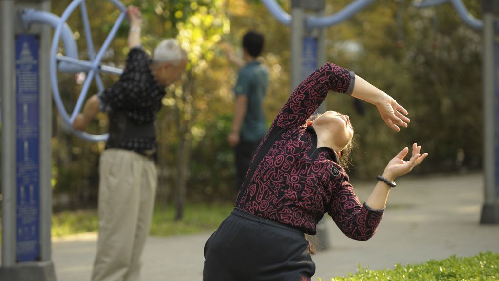 IN FILE- Elderly residents exercise in a park in the early morning on May 13, 2010. China could see a 73 percent jump in heart disease by 2030 due to aging, smoking, high blood pressure and other risk factors. PETER PARKS/GETTY IMAGES